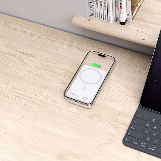 Tech-Protect PB12 LifeMag MagSafe Power Bank 20000mAh 15W με Θύρα USB-A και Θύρα USB-C Λευκό