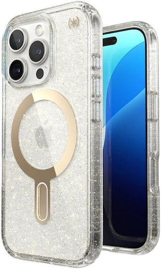 Speck Presidio Lux + Clicklock Back Cover Plastic / Silicone Clear / Gold Glitter (iPhone 16 Pro)