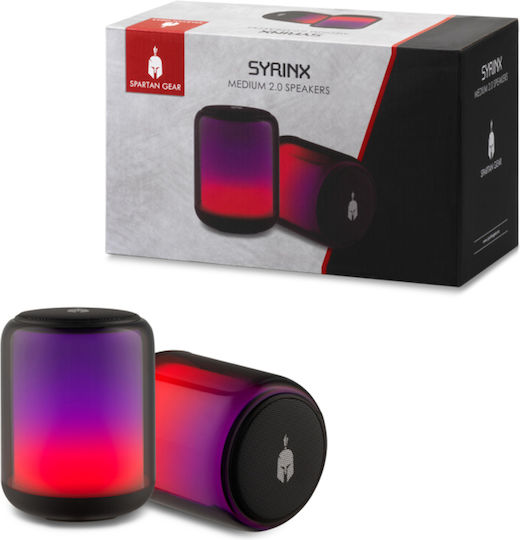 Spartan Gear Syrinx M Medium Ηχεία Υπολογιστή 2.0 με RGB Φωτισμό και Bluetooth σε Μαύρο Χρώμα