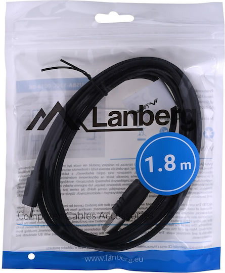 Lanberg USB 2.0 Cable USB-C Male - USB-B Black 1.8m CA-USBA-13CC-0018-BK
