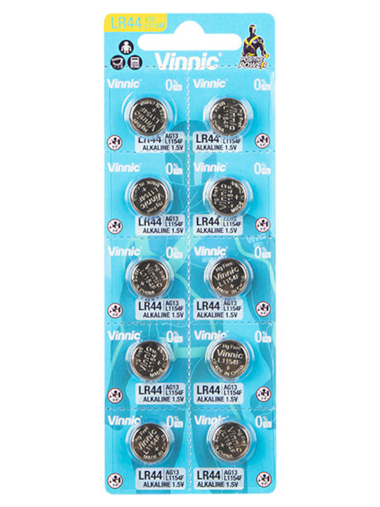 Vinnic Αλκαλική Μπαταρία Ρολογιών LR44 1.5V 1τμχ