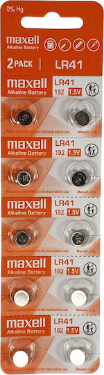 Maxell Alkaline Watch Batteries LR41 1.5V 2pcs