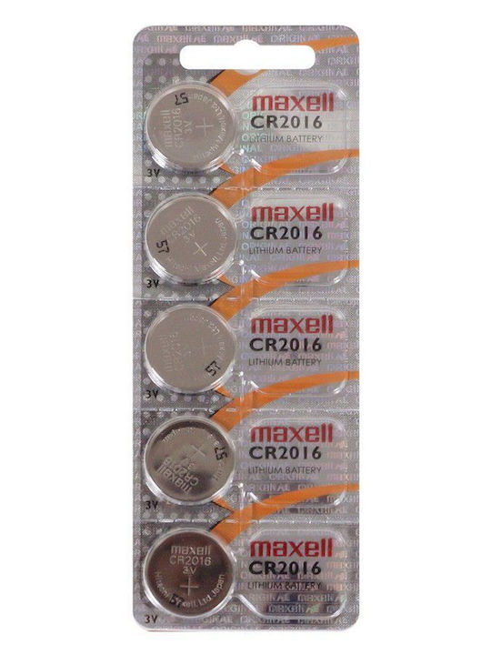 Maxell Hologram Baterii Litiu pentru ceasuri CR2016 3V 5buc