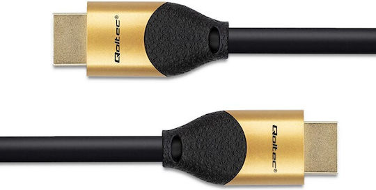 Qoltec HDMI 2.1 Ултра Висока Скорост 48Gbps 4K 120Hz HDR VRR Кабел HDMI Мъжки - HDMI Мъжки 2м Черен