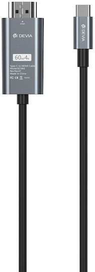Devia Cable HDMI male - USB-C male 2m Μαύρο
