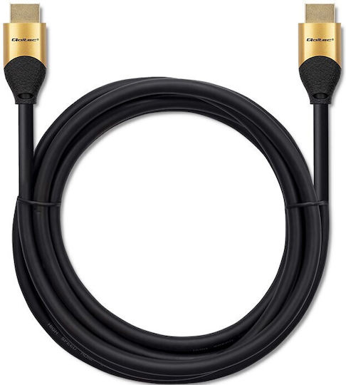 Qoltec HDMI 2.1 Ултра Висока Скорост 48Gbps 4K 120Hz HDR VRR Кабел HDMI Мъжки - HDMI Мъжки 2м Черен