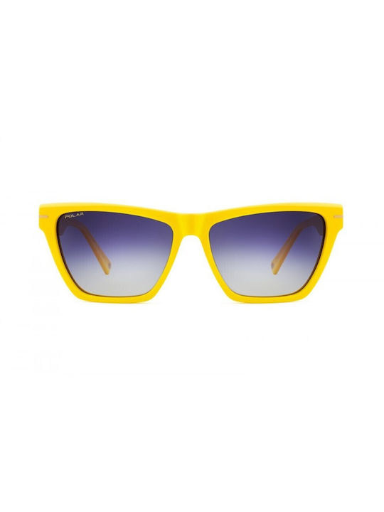 Polar Gold Sunglasses with Yellow Plastic Frame and Gray Gradient Polarized Lens Maya-28