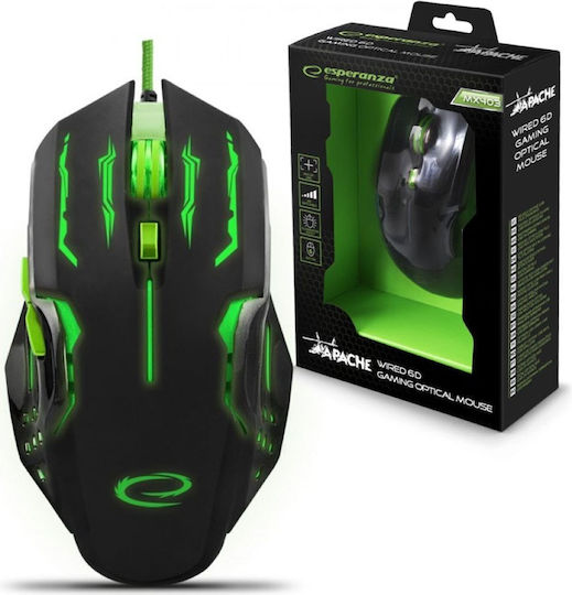 Esperanza MX403 Apache Green Gaming Mouse Verde