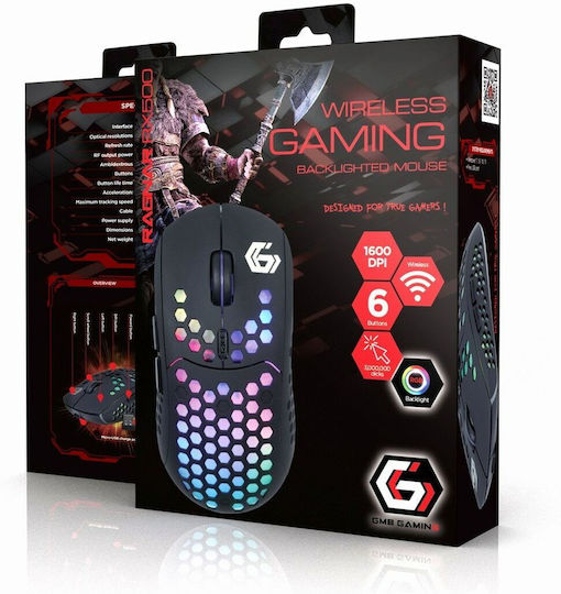 Gembird MUSG-RAGNAR-RX500 RGB Gaming Ποντίκι 7200 DPI Μαύρο