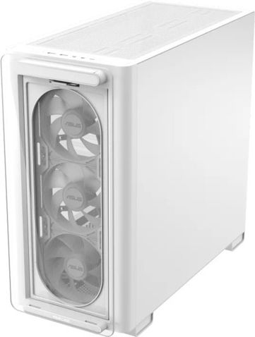 Asus A23 Plus Геймърско бюро Midi Tower Компютърна кутия със страничен прозорец и RGB осветление Бял