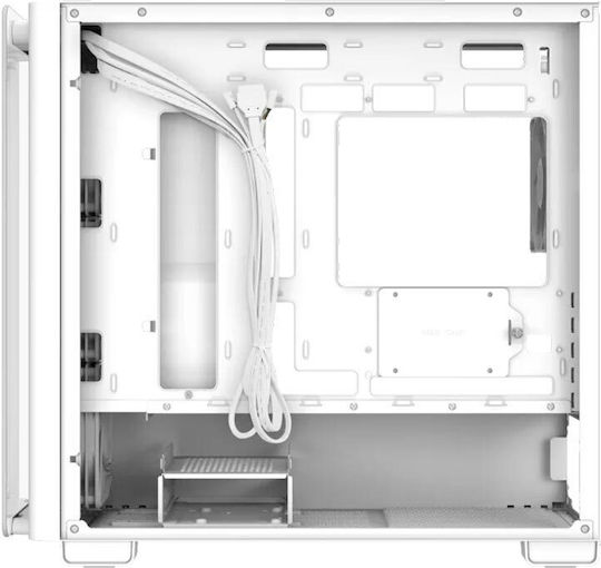 Asus A23 Plus Геймърско бюро Midi Tower Компютърна кутия със страничен прозорец и RGB осветление Бял