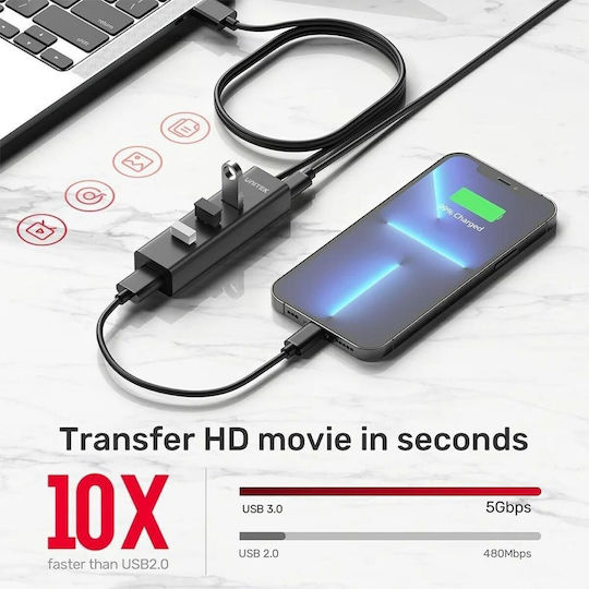 Unitek USB-Hub 4 Anschlüsse USB 3.2 mit USB-A Anschluss