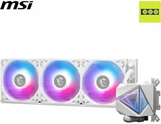 MSI MAG CoreLiquid Υδρόψυξη AIO CPU με 3 Ανεμιστήρες 120mm και ARGB Φωτισμό Λευκή