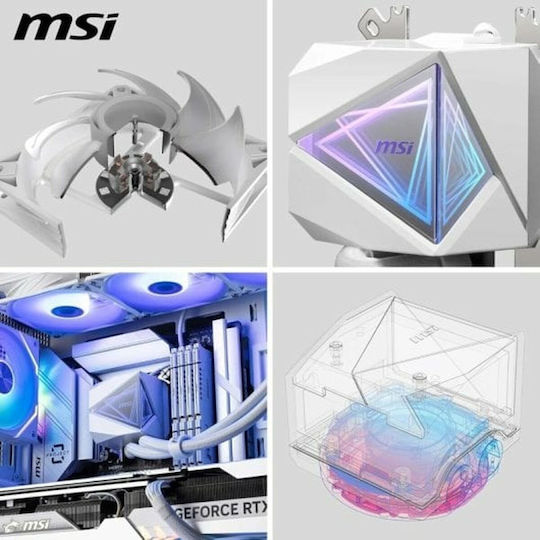 MSI MAG CoreLiquid Υδρόψυξη AIO CPU με 3 Ανεμιστήρες 120mm και ARGB Φωτισμό Λευκή
