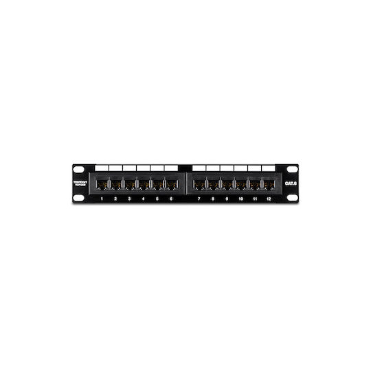 Trendnet Patch Panel Unshielded για Rack 10" 12 Θυρών cat6 Μαύρο