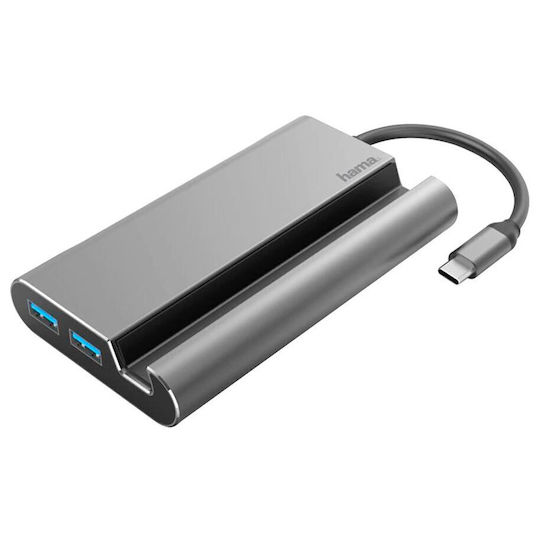 HAMA USB-C Stație de andocare cu HDMI 4K PD Ethernet Gri (00200102)