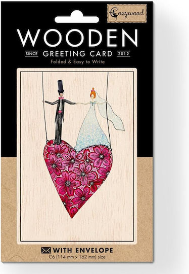 Greeting Card Wooden 16.2x11.4cm