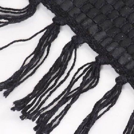 Sidirela Covor Pentru șemineu Rectangular Piele Negru