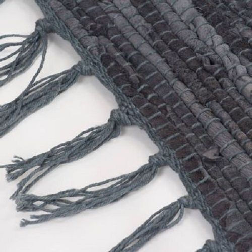 Sidirela E0070 Rectangular Grey Leather Fireplace Rug 60x90cm