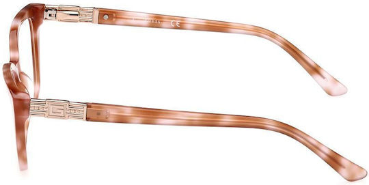 Guess Metal Eyeglass Frame Butterfly Brown Tortoise gu2941 059