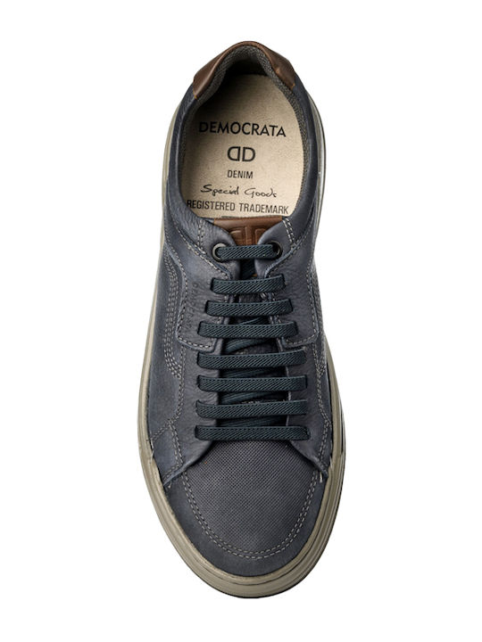 Herren Freizeitschuhe Blau Leder