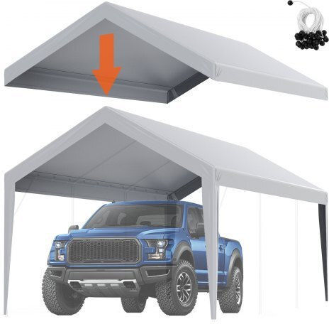 Vevor Acoperiș pentru foișor Gri 3.048x6.096m