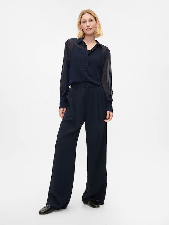 Μακρυμάνικο Γυναικείο Πουκάμισο Classic Navy