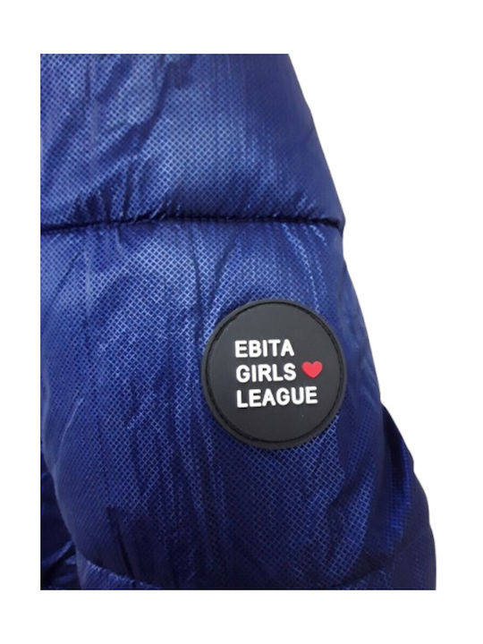 Evita Kids Quilted Jacket with Hood Blue Electric