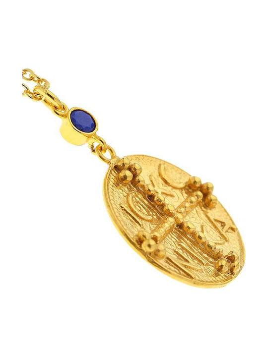 Arteon Arteon Constantine Necklace Talisman Made of Gold Plated Silver with Blue Zircon