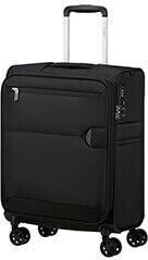 Samsonite Spinner Cabin Travel Suitcase Fabric Black Velvet-Black Metal with 4 Wheels Height 55cm