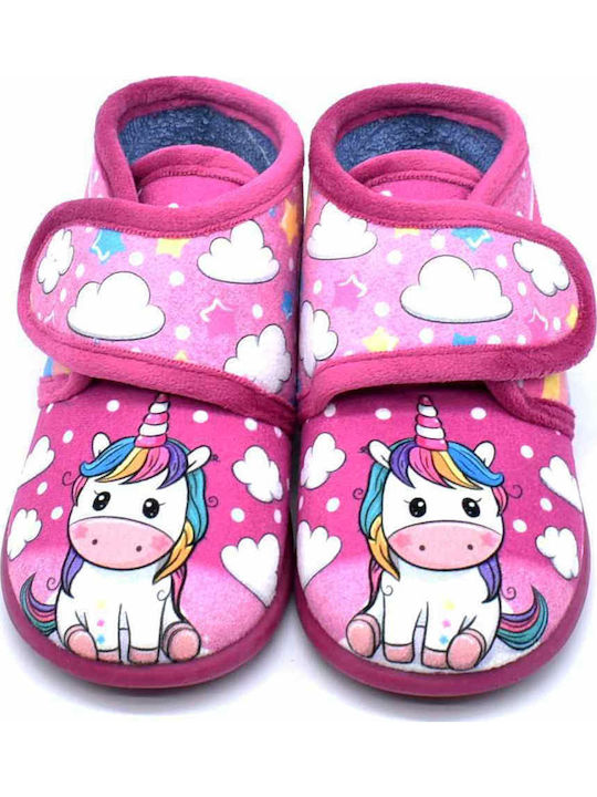 Kids Slippers Boots Fuchsia Unicorn