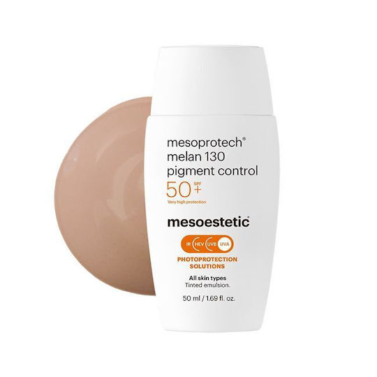 Mesoestetic Mesoprotech® Melan 130 Pigment Control Водоустойчива Слънцезащитна Емулсия За Лице SPF50+ С Цвят 50ml