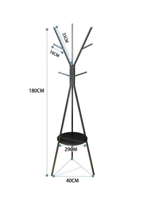 Καλόγερος Μεταλλικός Μαύρος 40x40x180cm