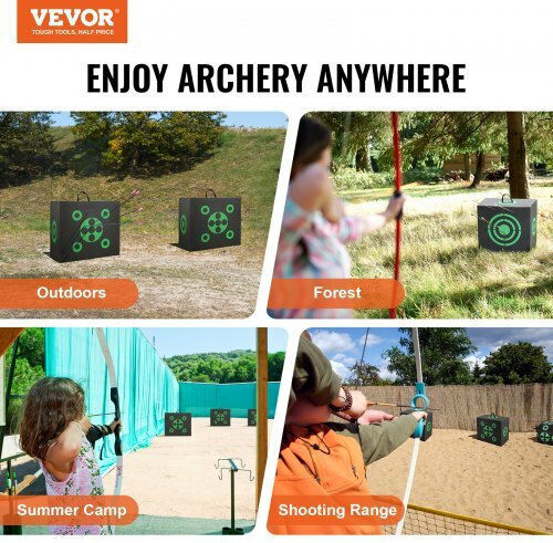 Vevor Archery Target 16"x18" Portable Handle Black Fzbxk16x18x1pvqv0v0