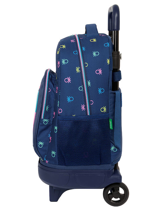 Safta School Bag Trolley Elementary, Elementary Blue with Water Bottle Holder