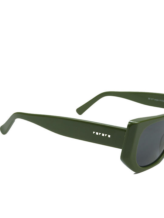 The Glass of Brixton Women's Sunglasses with Green Plastic Frame and Gray Lens