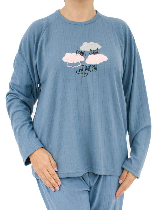Fawn Winter Women's Pyjama Set Blue Raff
