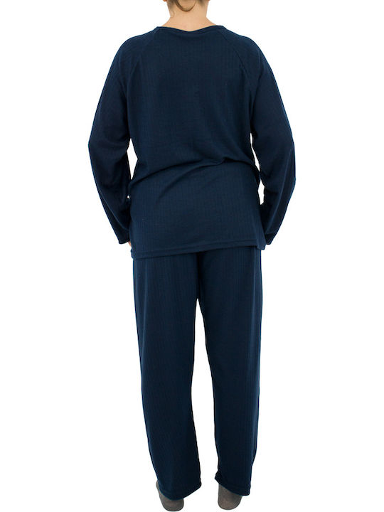 Fawn Winter Damen Pyjama-Set Blue