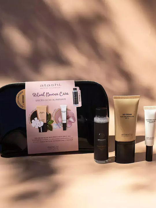 Atashi Set De Machiaj Instant Glow Effect Pentru Față Cu Geantă De Toaletă 4 Bucăți Atashi Set De Machiaj Instant Glow Effect Pentru Față Cu Geantă De Toaletă 4 Bucăți