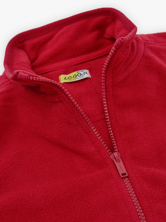 Kids Cardigan Fleece Red