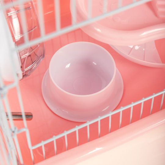 Metall-Hamsterkäfig "kourk 2l" 2 Etagen Zubehör L35xB27xH40cm Pink