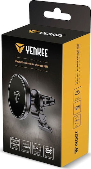 Yenkee Yenkee Ysm 615 Car Mobile Mount with Magnet and Wireless Charging Black