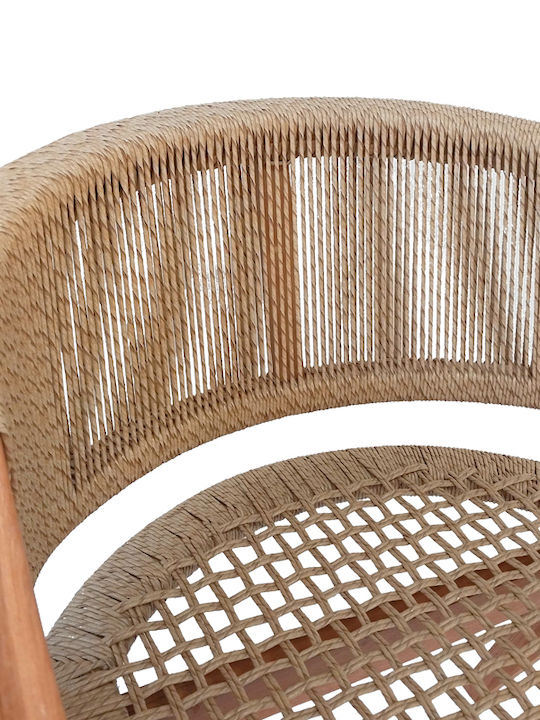 Outdoor Armchair Wooden Wolly Natural Shade 60x60x76cm
