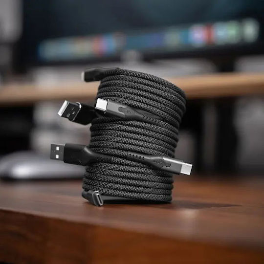 Statik MagStack Pro Magnetic Braided USB 2.0 Cable USB-C Male - USB-C 100W PD Black 2m PUP-0550-6FT-CC