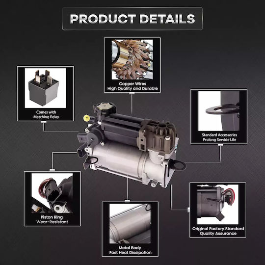 Air Suspension Compressor Pump Compatible Mercedes W220 S-class & W211 Oem Part Number 211320