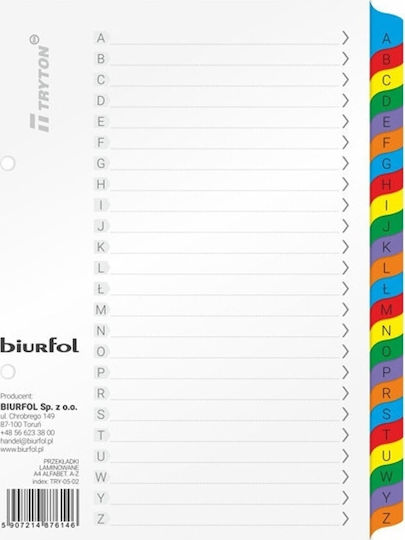 Biurfol Separatoare de Plastic pentru Documente A5