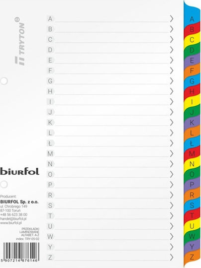 Biurfol Separatoare de Plastic pentru Documente A5
