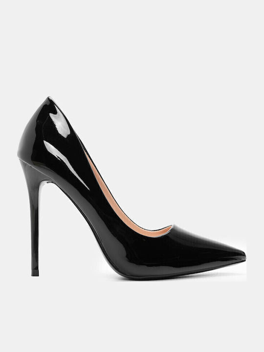 Patent Leather Pointed Toe Black Heels