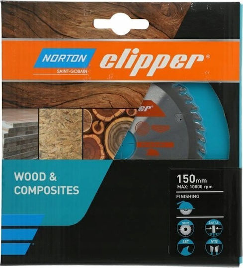 Norton Norton Δίσκος Κοπής Ξύλου με 48 Δόντια 150mm