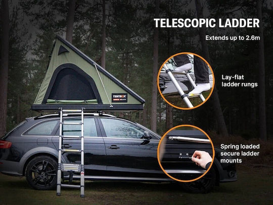 TentBox Cargo 2.0 Automatic Къмпинг Палатка за Автомобил Черна 4 Сезона за 2 Човека 215x130x145см